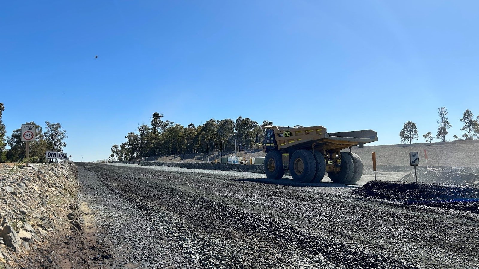Photo of access road post rip/blend and application